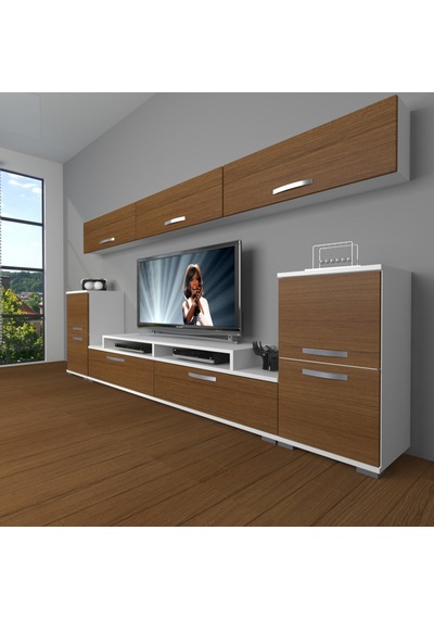 Decoraktiv Ekoflex 9 Slm Tv Ünitesi Tv Sehpası Beyaz - Ceviz