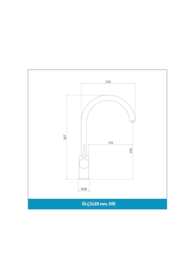 Aqua Bagno Adell Ronda Arıtma Çıkışlı 3/8 Mutfak Bataryası Krom