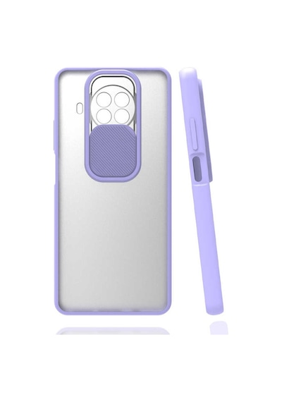 Kilifone - Xiaomi Uyumlu Redmi Note 9 Pro 5g - Kılıf Slayt Sürgülü Arkası Buzlu Lensi Kapak - Lila