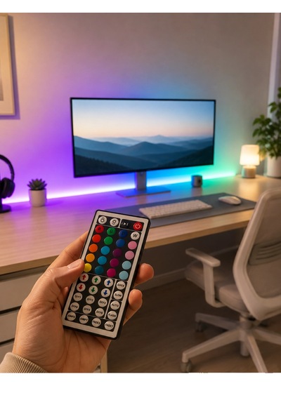 5 Metre Rgb Şerit Led 5050 Smd Uzaktan Kumandalı Renkli Dekoratif Led Aydınlatma Seti . 92771515