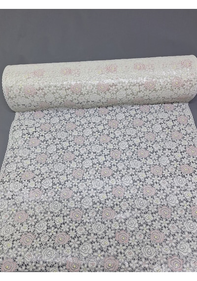 Pvc Küpür Dantel Raf Ve Dolap Örtüsü Runner Pembe Pembe