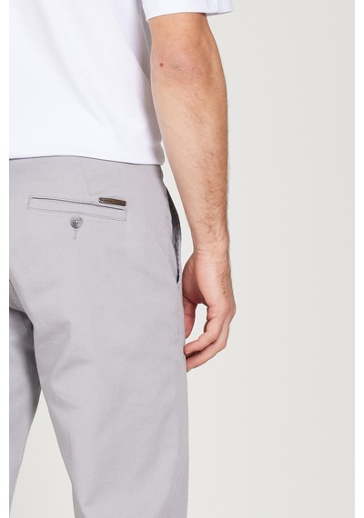 AC&Co / Altınyıldız Classics Erkek Grı Slim Fit Dar Kesim Pamuklu Esnek Chino  Pantolon Gri