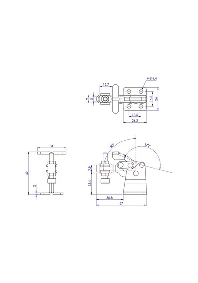 Goodhand Gh-13005-hb Düşük Profilli Dikey Geçiş Kelepçesi 68 Kg