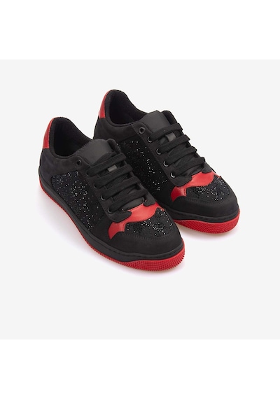 Rouge Hakiki Deri Kadın Spor & Sneaker Ayakkabı 7180-18 Siyah