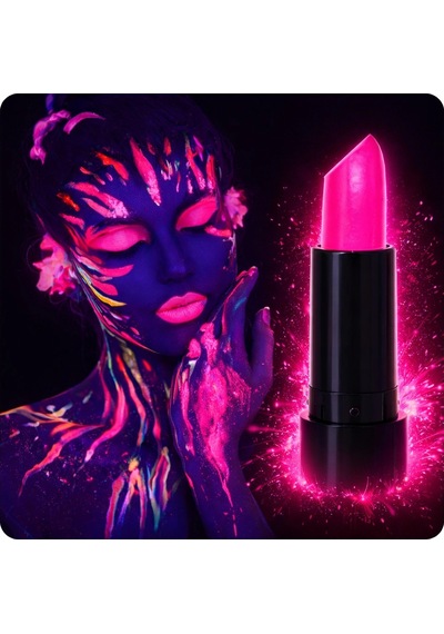 Uv Neon Pembe Ruj Karanlıkta Parlayan Makyaj Boyası Diğer