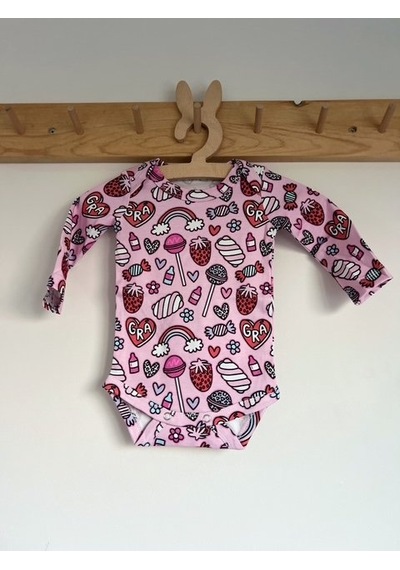 Key Kids Lolipop Marshmellow Pembe Renkli %100 Organik Pamuklu Kız Bebek Body Zıbın