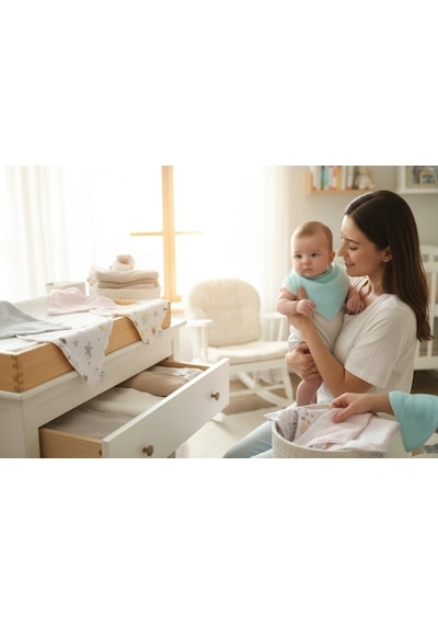 Önü Müslin Arkası Pazen Salya Ve Mama Önlüğü, 10 Adet Kız Set, Fular Önlük, %100 Pamuk, 3 Çıtçıt Ayarlı Çok Renkli