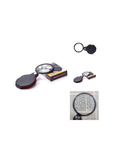 5x 60mm Cam Optik Lens Katlabilir Deri Kaplamalı Cep Büyüteç Xx1051