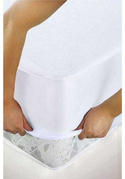 Mycey Pamuk Bebe Fitted Alez 70x110 Cm Sıvı Geçirmez Yatak Koruyucu Beyaz