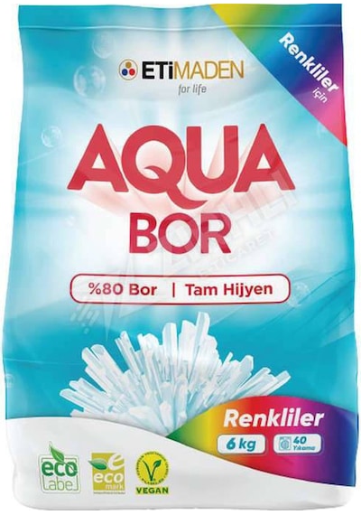 2 Adet Aquabor Toz Deterjan 6 Kg Renkliler