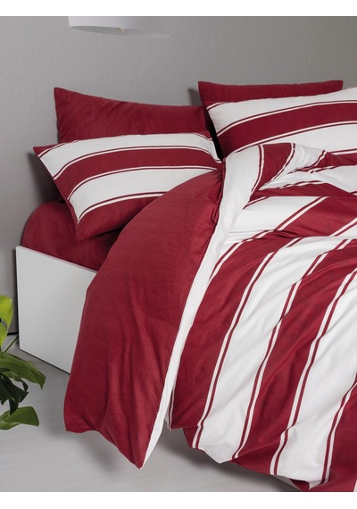 Cozy Home Festive Çift Kişilik Lastikli Çarşaflı Nevresim Takımı Jolly Kırmızı Kırmızı