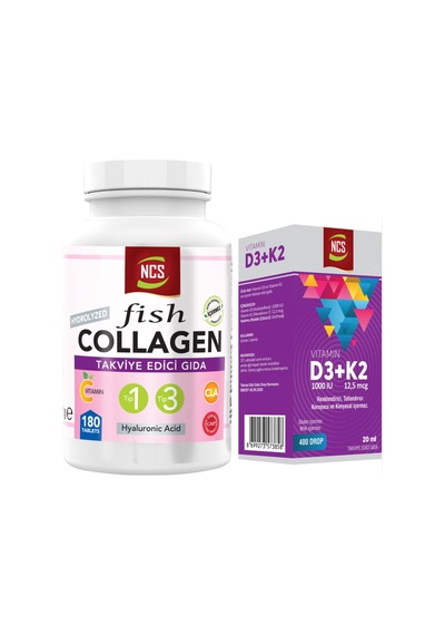 Collagen Tip 1-3 Balık Kollajen Cla Biotin 180 Tablet+vitamin D3-k2 20 Ml