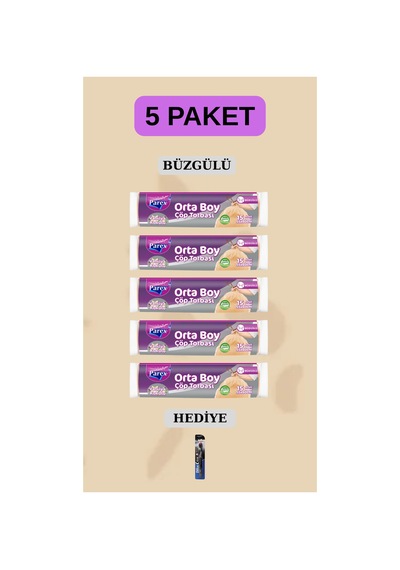 Büzgülü Çöp Torbası Orta 55x60 Prx036