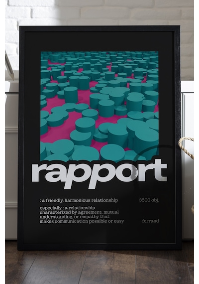 Rapport Siyah Ahşap Çerçeveli Poster, Dekoratif Hediyelik Duvar Tablosu