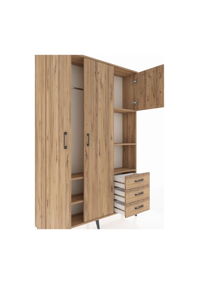 Arges Dolap 5 Raflı 3 Çekmeceli Tek Askılı 132x30x195 Çam-çam/çam Atlas Çam/atlas Çam Arges Dolap 5 Raflı 3 Çekmeceli Tek Askılı 132x30x195 Çam-çam/çam Atlas Çam/atlas Çam