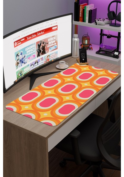 Retro 60 Lar Kaymaz Dikişli Kauçuk Oyuncu Mousepad V5 - 90x40 Xxl Gaming Mouse Pad Fare Altlığı