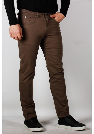 Erkek Chino Pantolon Gabardin Slim Fit Dar Kesim Vizon 2160 Vizon
