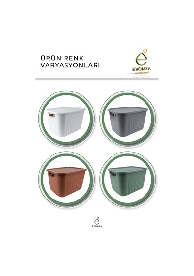 Dekoratif Saklama Kutusu 3lü Kapaklı Organizer Banyo Mutfak Düzenleyici Çok Amaçlı Kutu Renkli