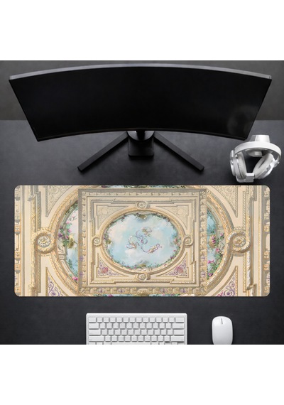 90x40 Cm Kilim Desenli Oyuncu Gaming Mouse Pad Kaymaz Kauçuk Taban Fare Altlığı Xxl Mousepad Antique Serisi 002
