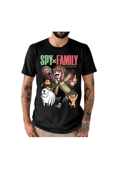Noıssey Kırmızı Etiket Galashop Spy X Family Anya Forger With Pets Unisex T-shirt 17846 Siyah