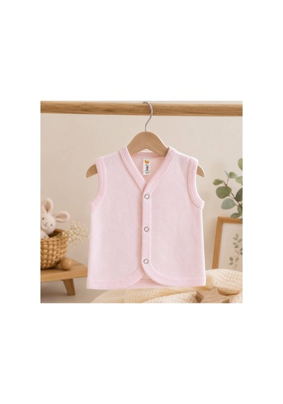 H&c Coolboy H & C %100 Pamuk 2'li Bebek Yeleği Çıtçıtlı Kolsuz İç Yelek 0-36 Ay Pembe