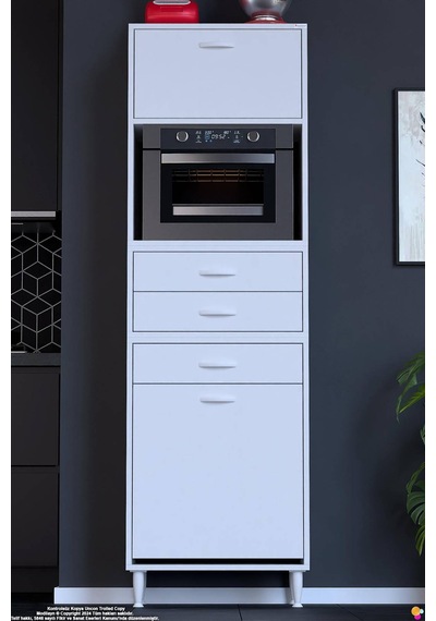 Asaf 65 Cm Sepetli Beyaz Mutfak Dolabı Tek Kapaklı Kahve Köşesi Organizer Dolap 65x194x32 Cm Asaf 65 Cm Sepetli Beyaz Mutfak Dolabı Tek Kapaklı Kahve Köşesi Organizer Dolap 65x194x32 Cm