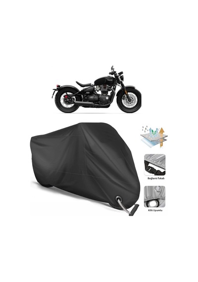 Triumph Bonneville Bobber Motor Branda(Kilit Uyumlu-Siyah (457275343)