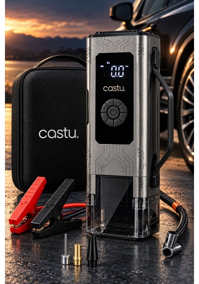 8'i 1 Arada Araç Takviye Cihazı 2000a 18.000 Mah Akü Takviye, Lastik Şişirme Kompresörü, Vakum Süpürgesi Ve Powerbank-15113