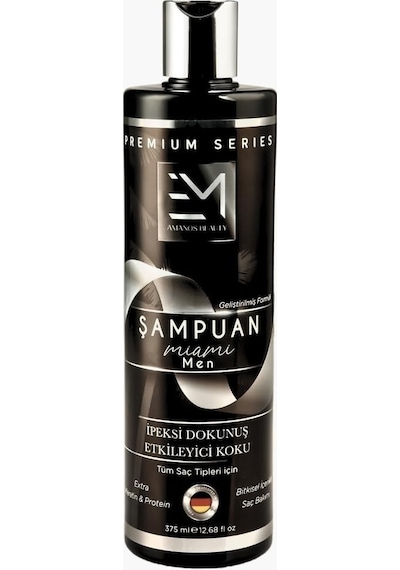 Miami Kokusu - Erkek Şampuan - Hızlı Uzatma Etkili Doğal Bitki Özlü Ekstra Keratin Kolajen Protein İçeren Kök H Beyaz
