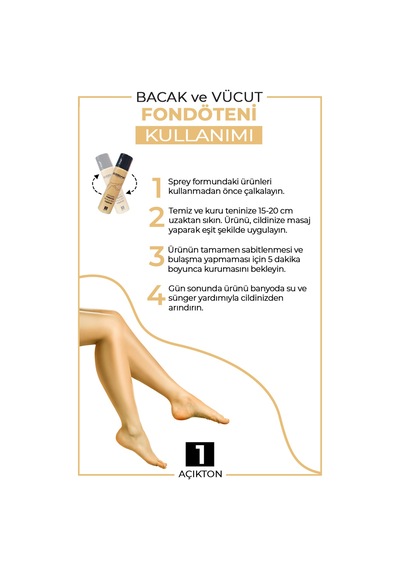 Bacak Fondöteni No:1 Light Açık Ton 75 Ml- Light 01
