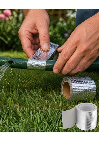 96mm Su Kaçak Önleyici Tamir Bandı 2 Metre Güçlü Yapışkanlı Onarım Bandı Gümüş