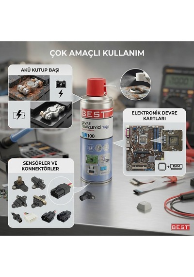 Profesyonel Yağlı Kontak Sprey 200 Ml - Akü Kutup Başı Ve Devre Kartı Temizleyici Oksit Sökücü