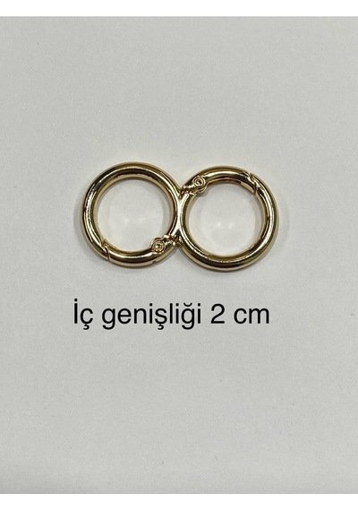Karantuhafiye Çanta Halkası Yaylı İkili Model 2 Cm Gold Gold Çok Renkli