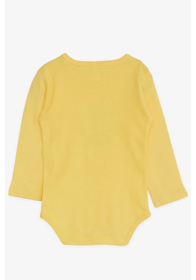 Breeze Erkek Bebek Çıtçıtlı Body Gözlüklü Ayıcık Baskılı 9 Ay-3 Yaş, Sarı Sarı