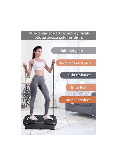 3d 5 Programlı Titreşimli Spor Kondisyon Fitness Egzersiz Aleti Vipration Plate - Siyah