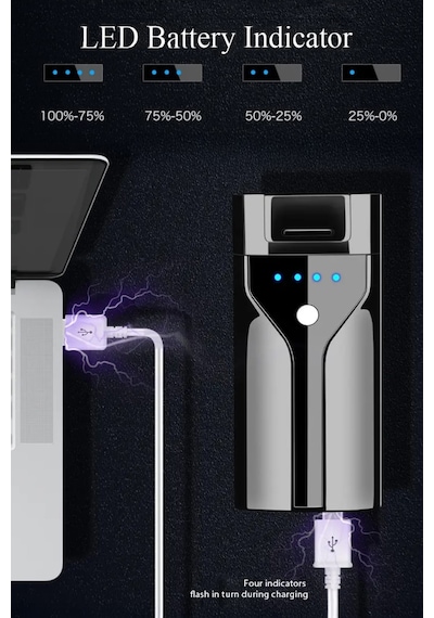Judas K16 Usb Şarjlı 2 Arc Alevsiz Çakmak -new Style