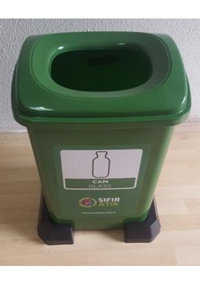 Sıfır Atık Geri Dönüşüm Atık Cam Atık Kovası 50 Lt