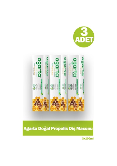 Agarta Doğal Propolis Diş Macunu Tüp 100 Ml 3 Adet