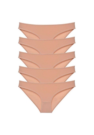 5 Adet Süper Eko Set Likralı Kadın Slip Külot Ten Standart