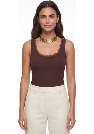 Onloox Kadın Acı Kahve Acı Kahve Pamuklu Esnek Kumaş U Yaka Slim Fit Dantel Detaylı Kolsuz Atlet Acı Kahverengi Onloox Kadın Acı Kahve Acı Kahve Pamuklu Esnek Kumaş U Yaka Slim Fit Dantel Detaylı Kolsuz Atlet Acı Kahverengi