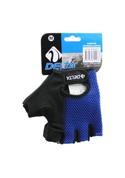 Parmaksız - Fileli Sporcu Eldiveni Mavi /siyah Medium Bx40 Açık Mavi