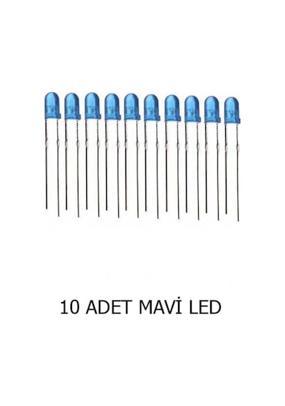 5mm Mavi Mantar Led Diyot Yüksek Parlaklık - 10 Adet Paket