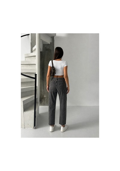 Bluemarlin Kahve Tint Ön Arka Taşlı Paça Kesik Mom Denim Pantolon Kahverengi