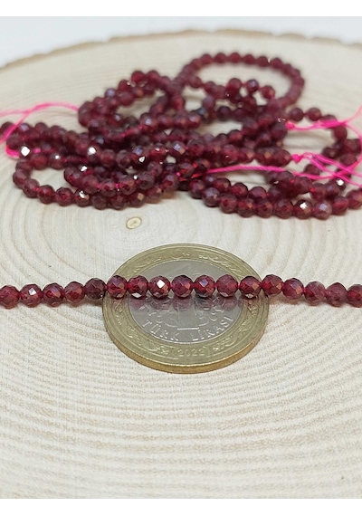 Lal (Garnet - Granat ) Taşı Faset KesimDizi 3mm