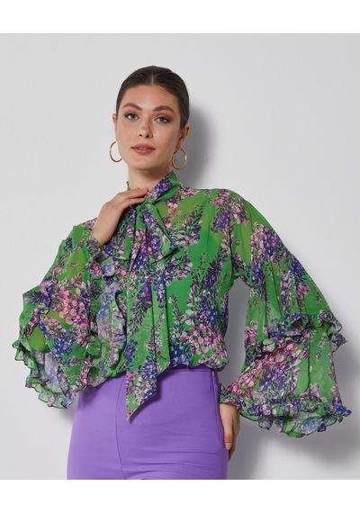 Serpil Exclusive Çiçek Desenli Kadın Gömlek - Fular Yaka - Kat Kat Kol Tasarımlı - Modern Ve Şık - Günlük Ve Özel Davetler İçin Gömlek Yeşil Serpil Exclusive Çiçek Desenli Kadın Gömlek - Fular Yaka - Kat Kat Kol Tasarımlı - Modern Ve Şık - Günlük Ve Özel Davetler İçin Gömlek Yeşil