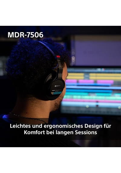 Sony Mdr-7506 Arkası Kapalı Kablolu Stüdyo Monitör Kulaklıkları 10hz-20khz 63 Ohm Hafif Katlanabilir Tasarım 227g Stüdyo Kayıt Ve Miksleme İçin İdeal Siyah Taşıma Çantasıyla