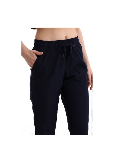 Alpaka Pantolon Bel Lastikli - Lacivert-7014