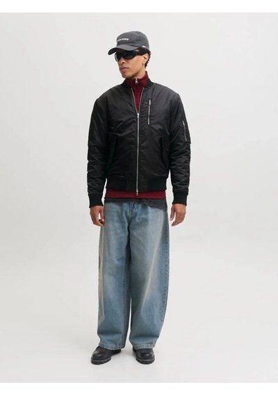 Jack & Jones Jack&jones Jcotrace Erkek Bomber Ceket 12301762 Siyah