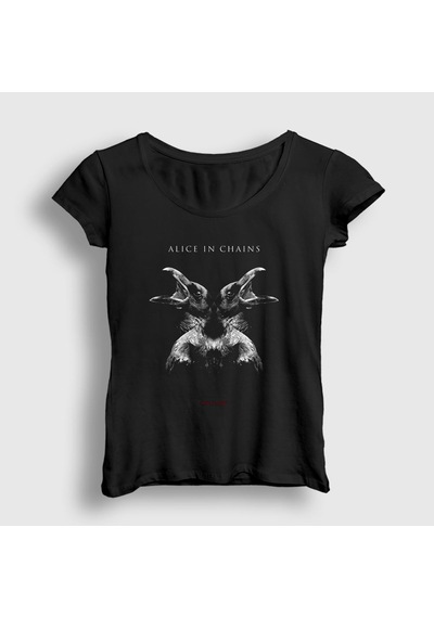 Presmono Kadın Hollow Alice In Chains T-shirt Siyah