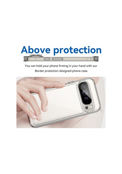 Caseonn Google Pixel 10 Pro Xl Kılıf Kamera Korumalı Darbe Emici Şeffaf Arka Kapak Tam Şeffaf